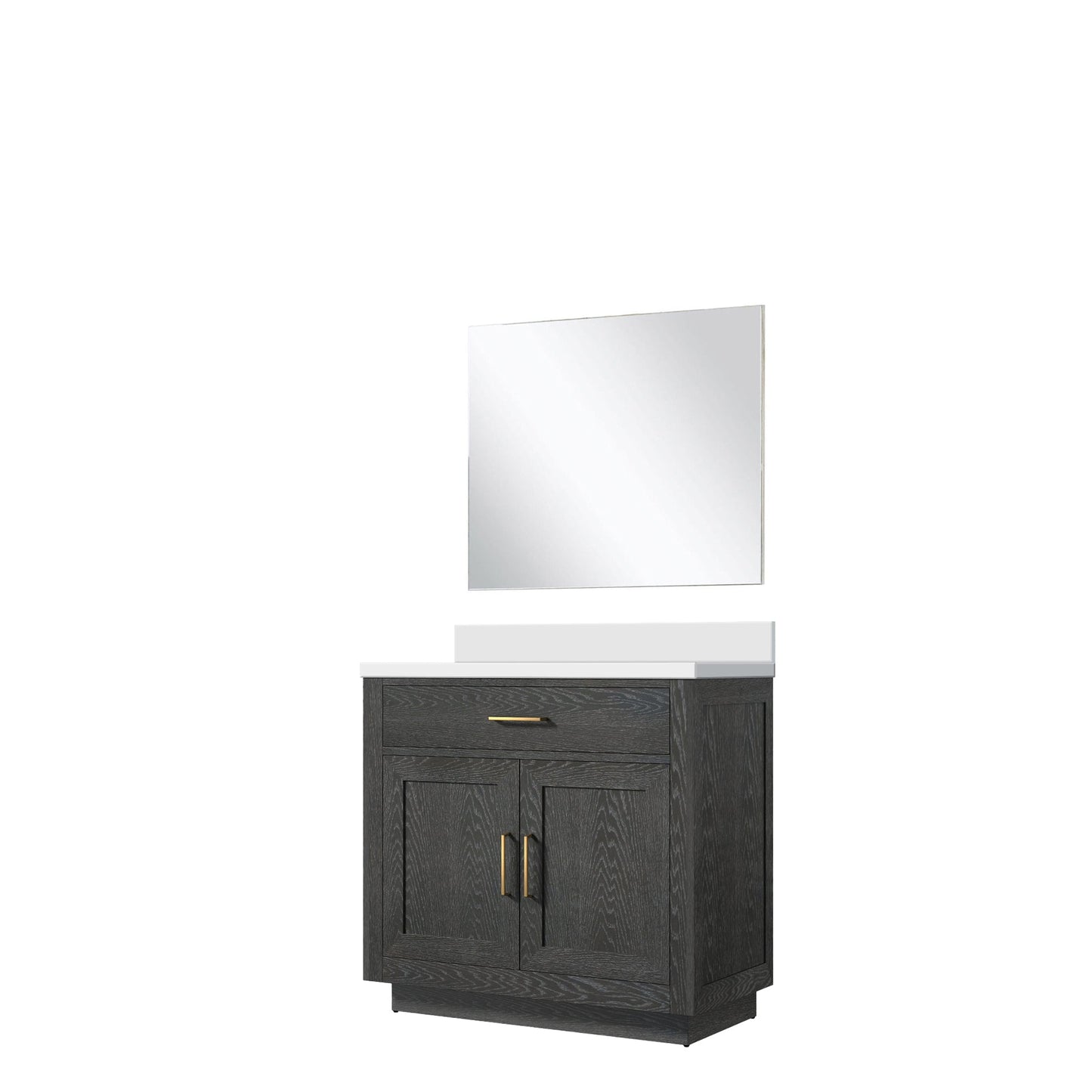 Abbey 36 in W x 22 in D Black Oak Single Bath Vanity