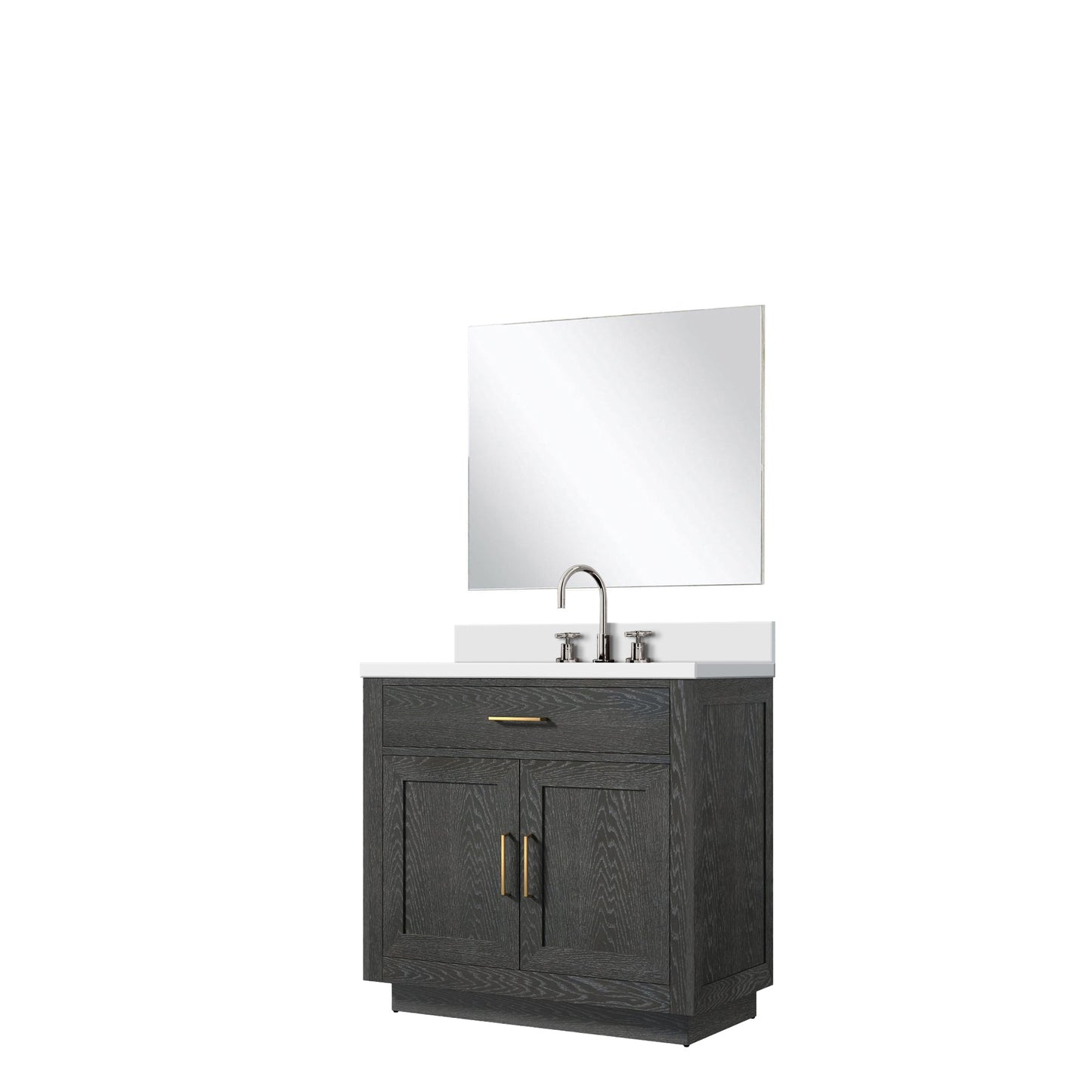Abbey 36 in W x 22 in D Black Oak Single Bath Vanity