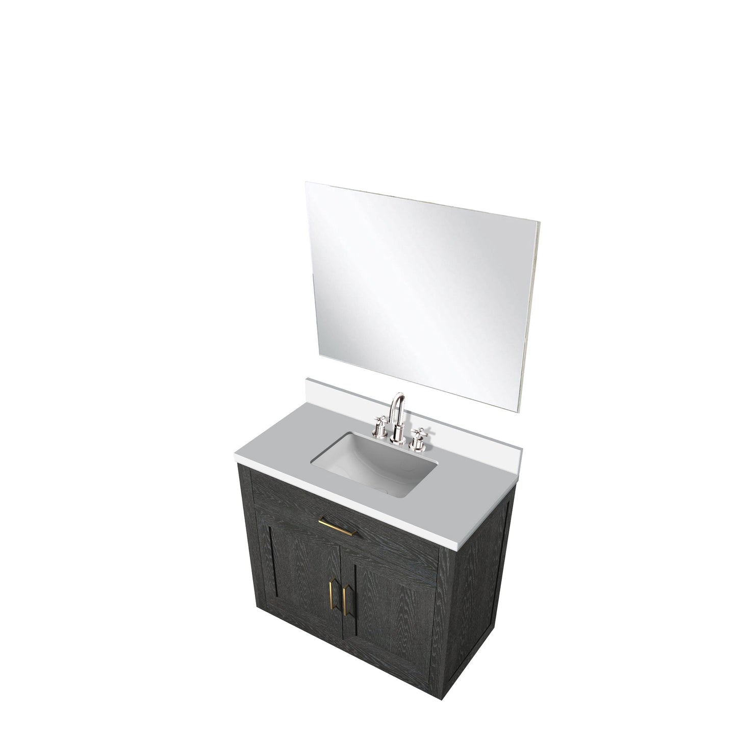 Abbey 36 in W x 22 in D Black Oak Single Bath Vanity