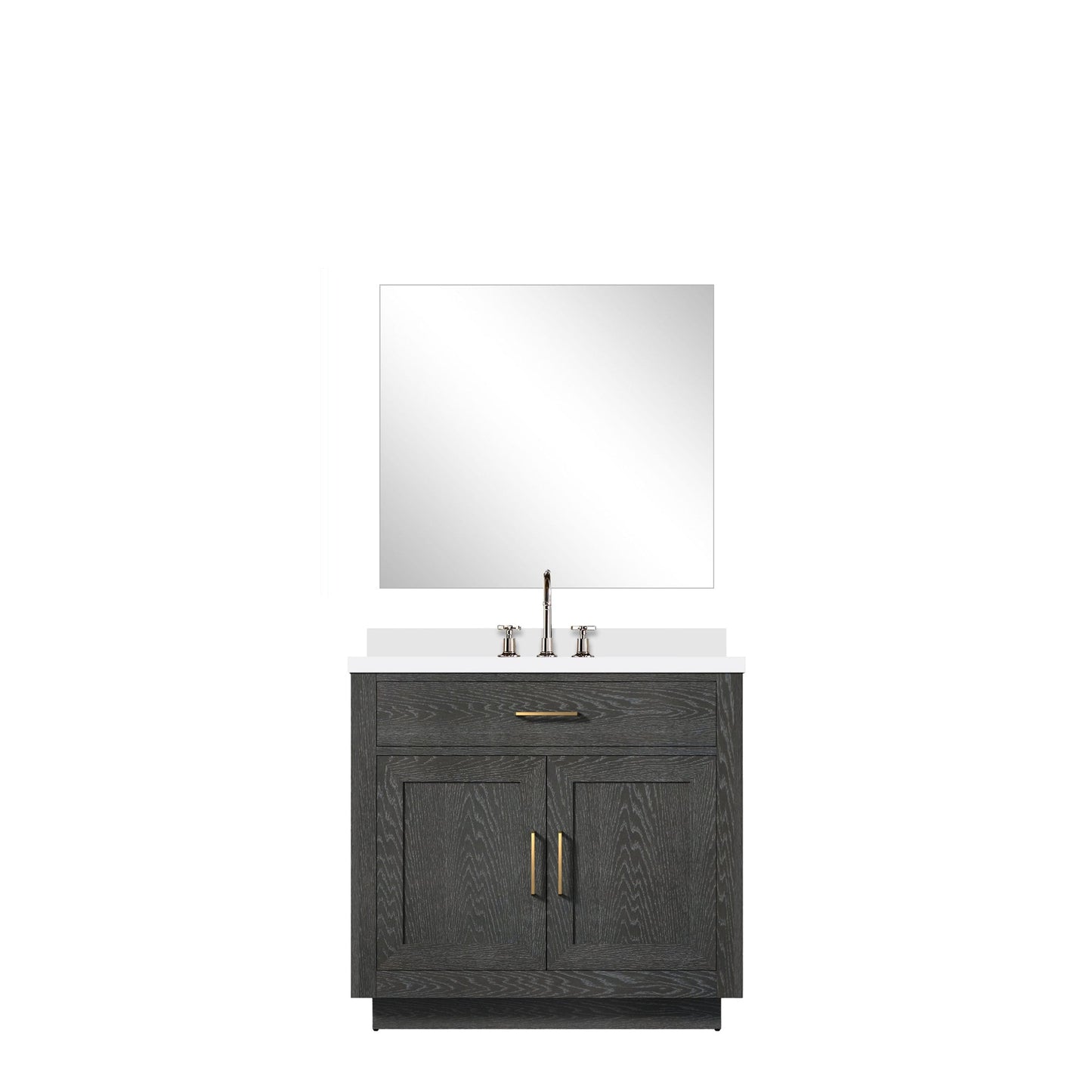 Abbey 36 in W x 22 in D Black Oak Single Bath Vanity