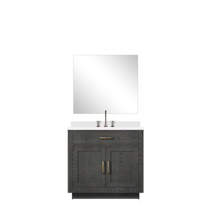 Abbey 36 in W x 22 in D Black Oak Single Bath Vanity