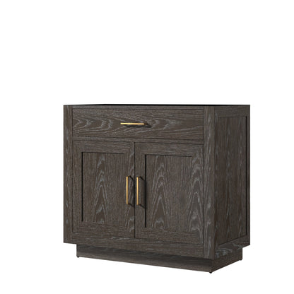 Abbey 36 in W x 22 in D Brown Oak Single Bath Vanity