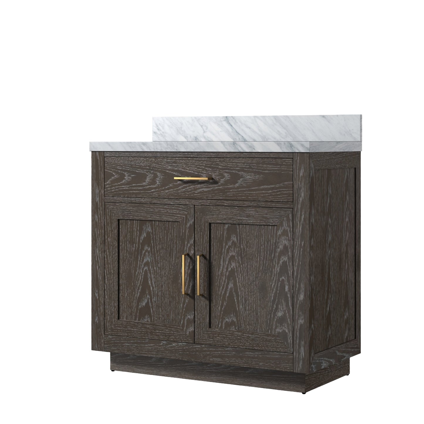 Abbey 36 in W x 22 in D Brown Oak Single Bath Vanity