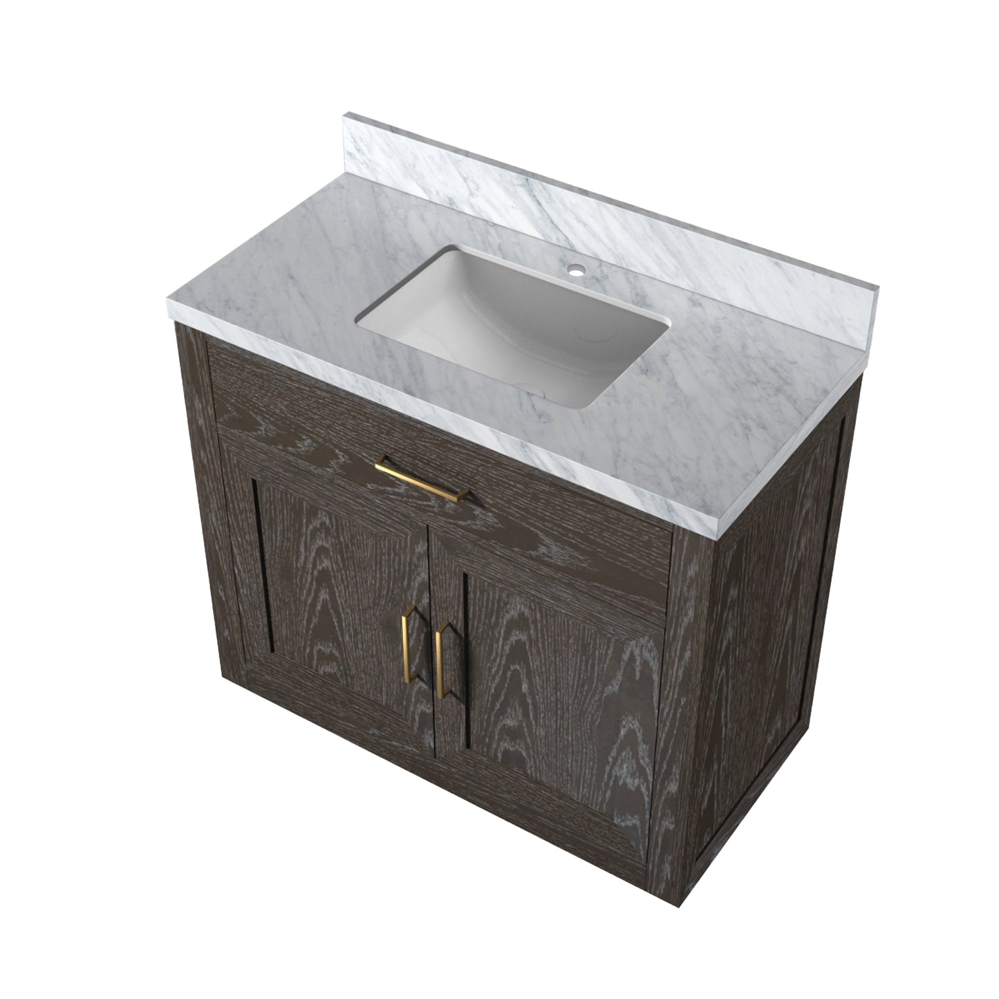 Abbey 36 in W x 22 in D Brown Oak Single Bath Vanity