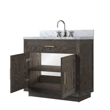Abbey 36 in W x 22 in D Brown Oak Single Bath Vanity