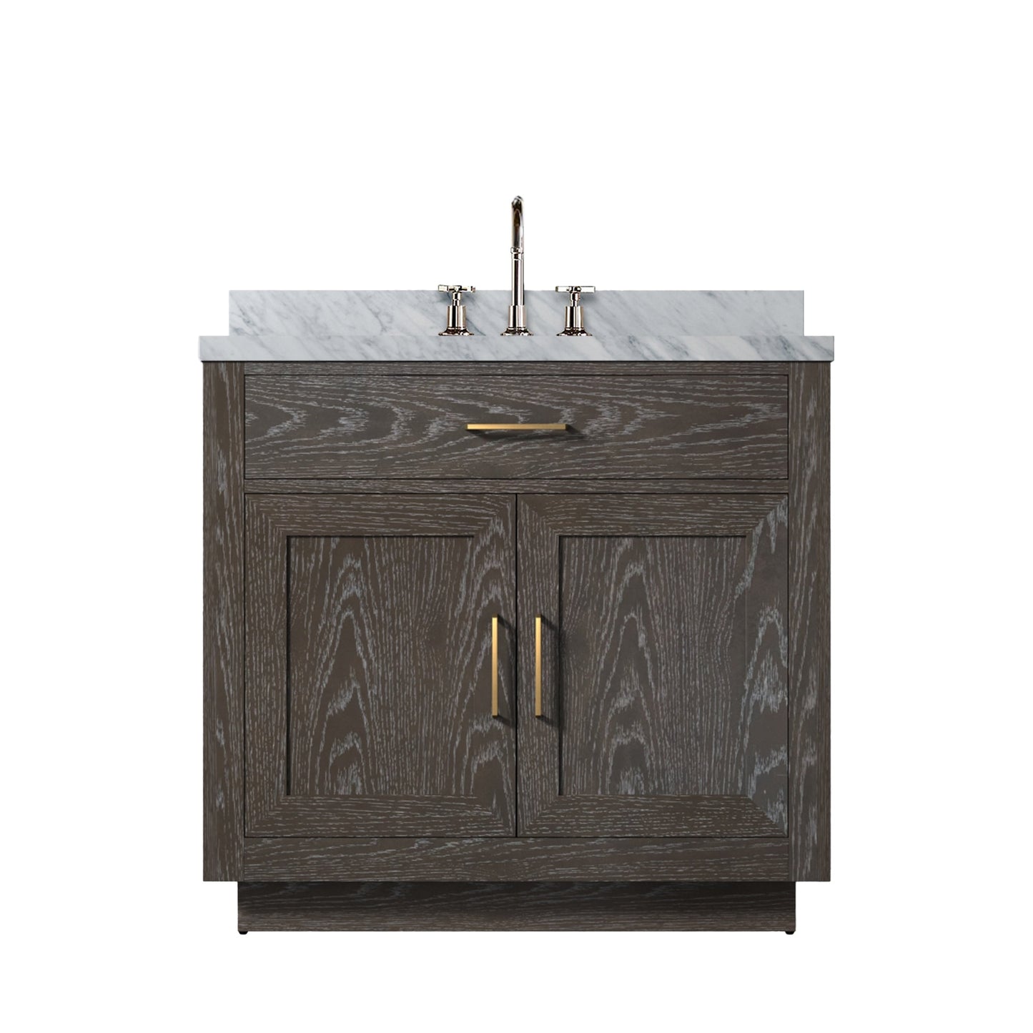 Abbey 36 in W x 22 in D Brown Oak Single Bath Vanity