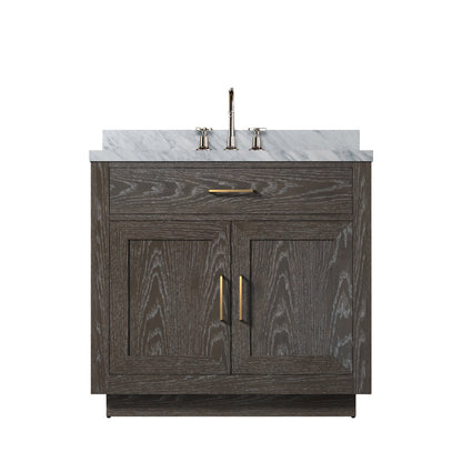 Abbey 36 in W x 22 in D Brown Oak Single Bath Vanity