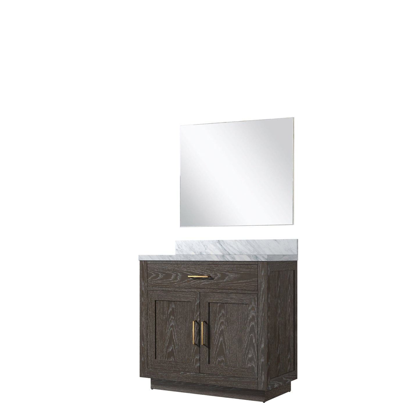 Abbey 36 in W x 22 in D Brown Oak Single Bath Vanity