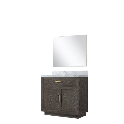 Abbey 36 in W x 22 in D Brown Oak Single Bath Vanity