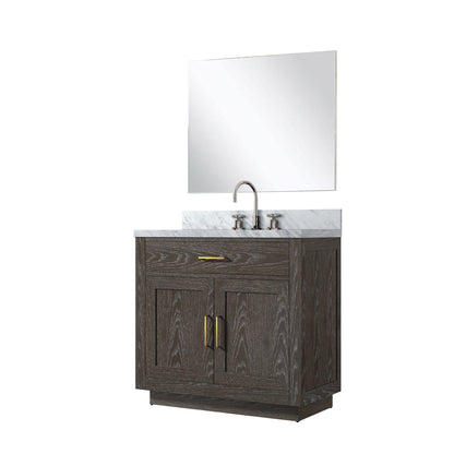Abbey 36 in W x 22 in D Brown Oak Single Bath Vanity