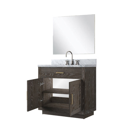 Abbey 36 in W x 22 in D Brown Oak Single Bath Vanity