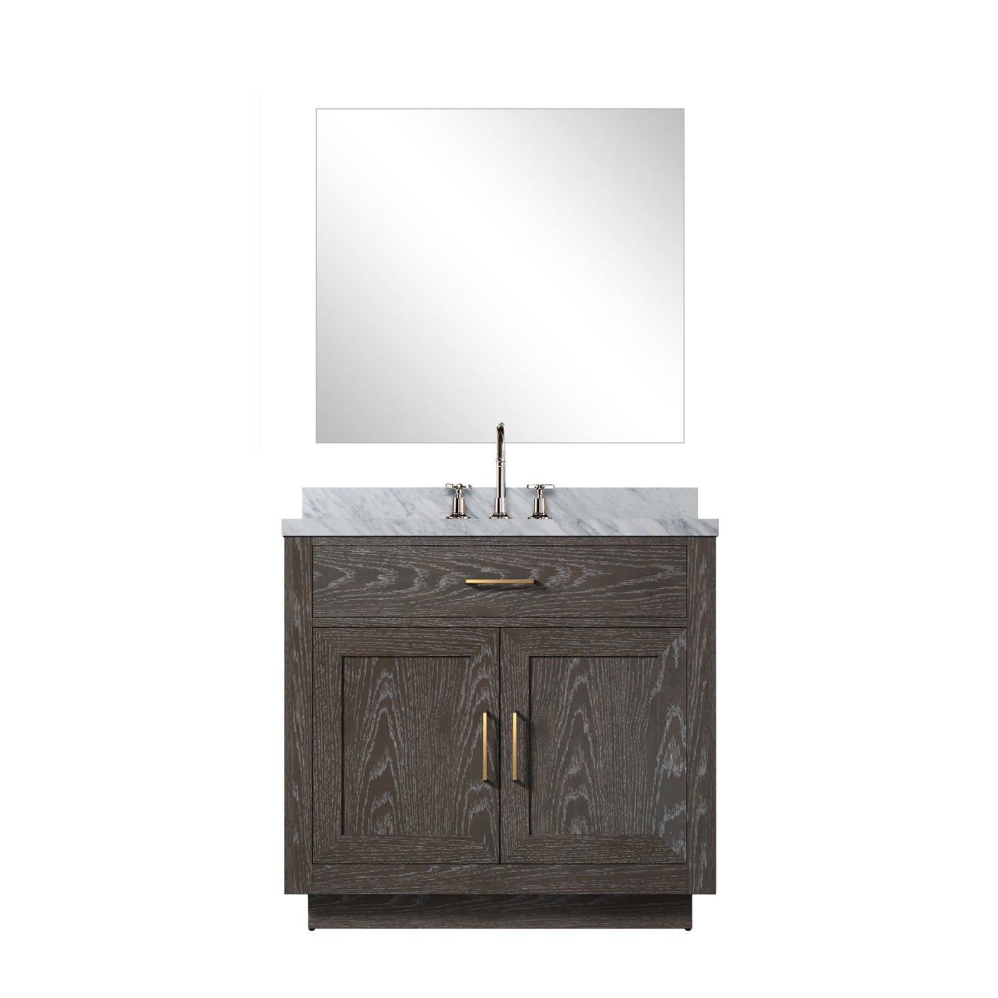 Abbey 36 in W x 22 in D Brown Oak Single Bath Vanity