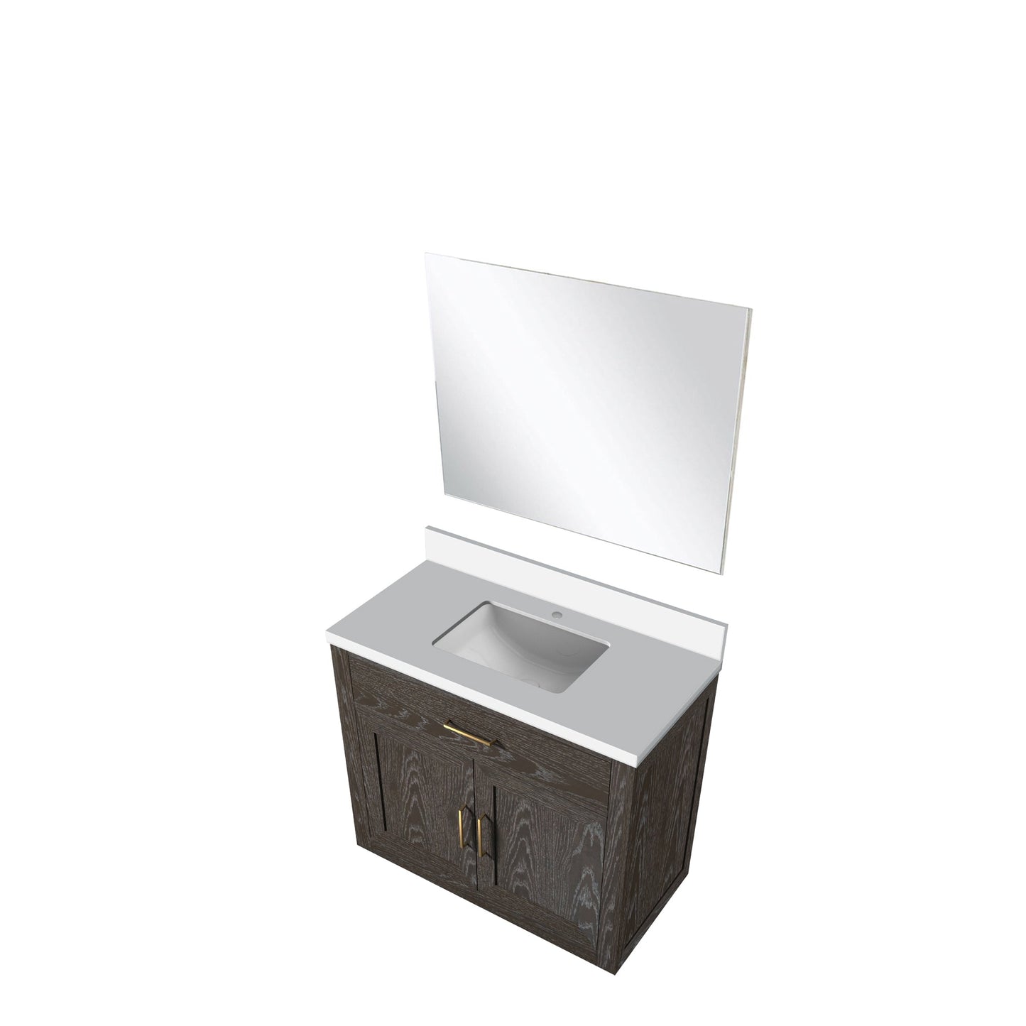 Abbey 36 in W x 22 in D Brown Oak Single Bath Vanity