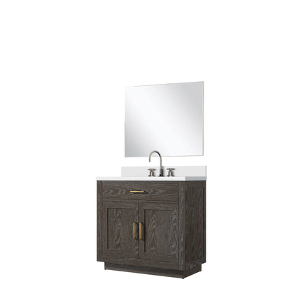 Abbey 36 in W x 22 in D Brown Oak Single Bath Vanity