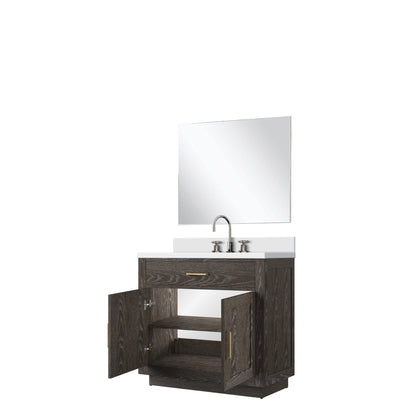 Abbey 36 in W x 22 in D Brown Oak Single Bath Vanity