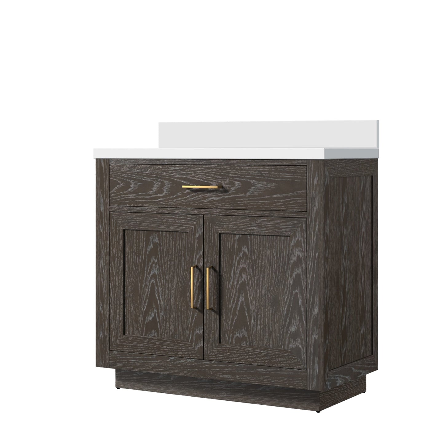 Abbey 36 in W x 22 in D Brown Oak Single Bath Vanity