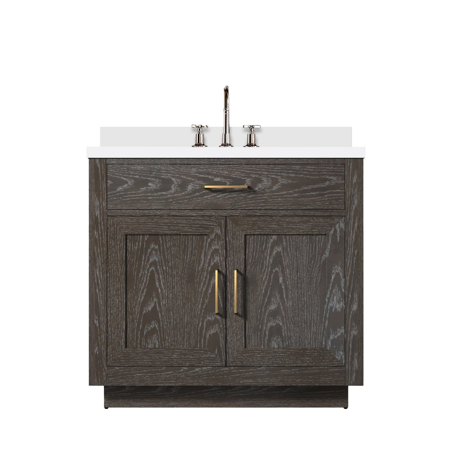 Abbey 36 in W x 22 in D Brown Oak Single Bath Vanity