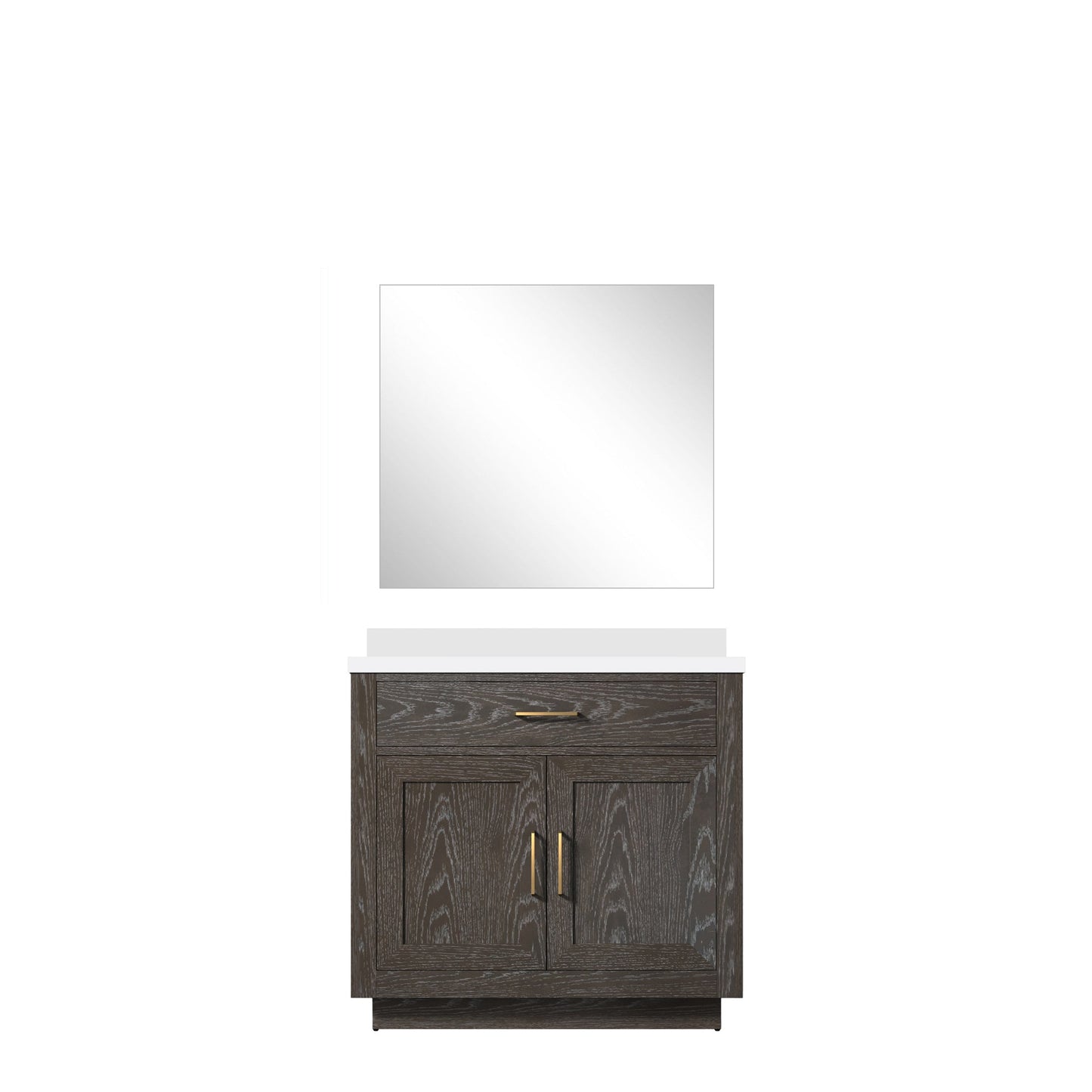 Abbey 36 in W x 22 in D Brown Oak Single Bath Vanity