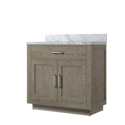 Abbey 36 in W x 22 in D Grey Oak Single Bath Vanity
