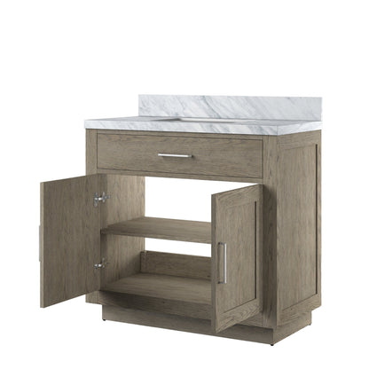 Abbey 36 in W x 22 in D Grey Oak Single Bath Vanity