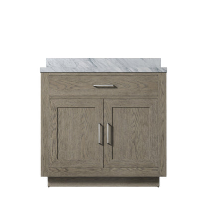 Abbey 36 in W x 22 in D Grey Oak Single Bath Vanity