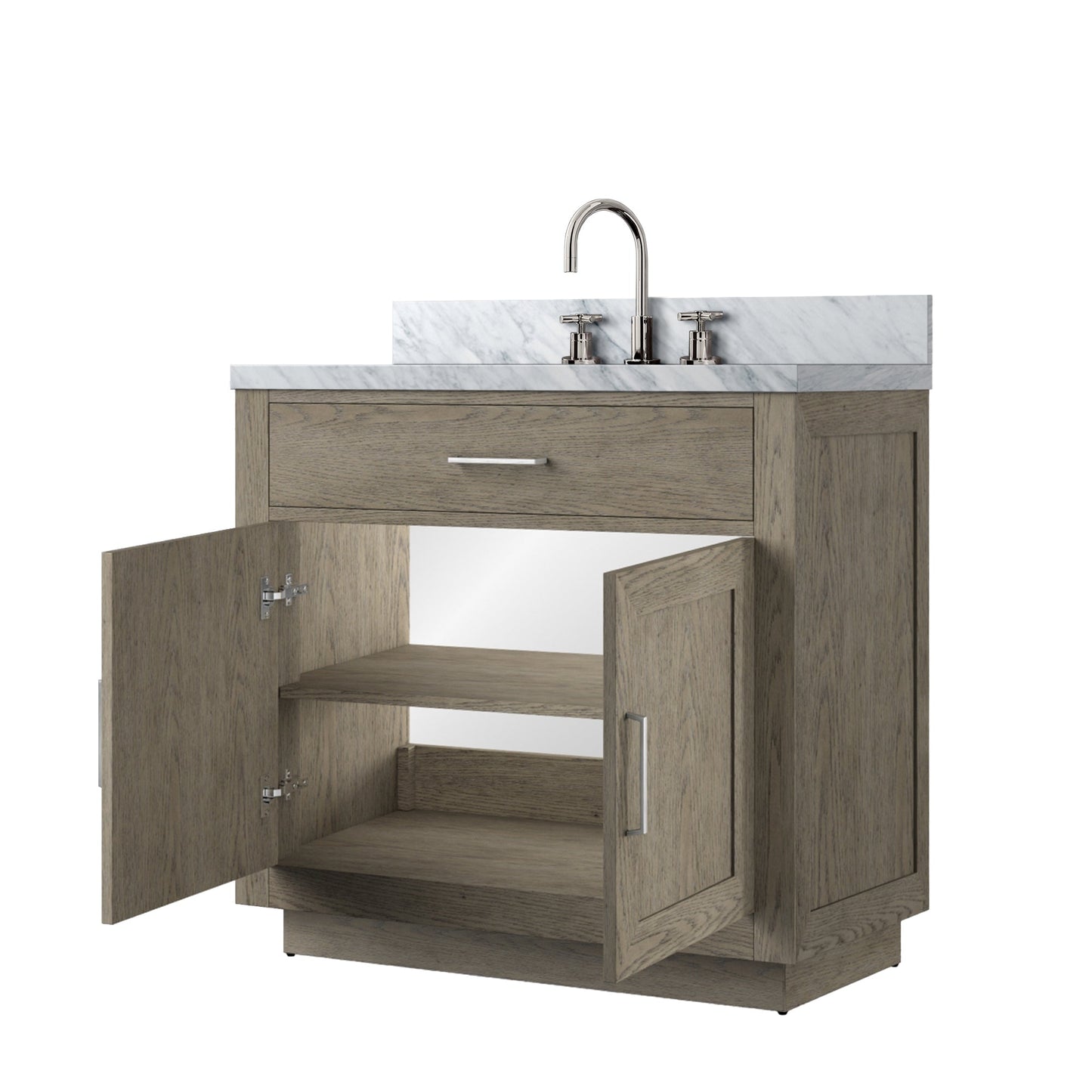 Abbey 36 in W x 22 in D Grey Oak Single Bath Vanity