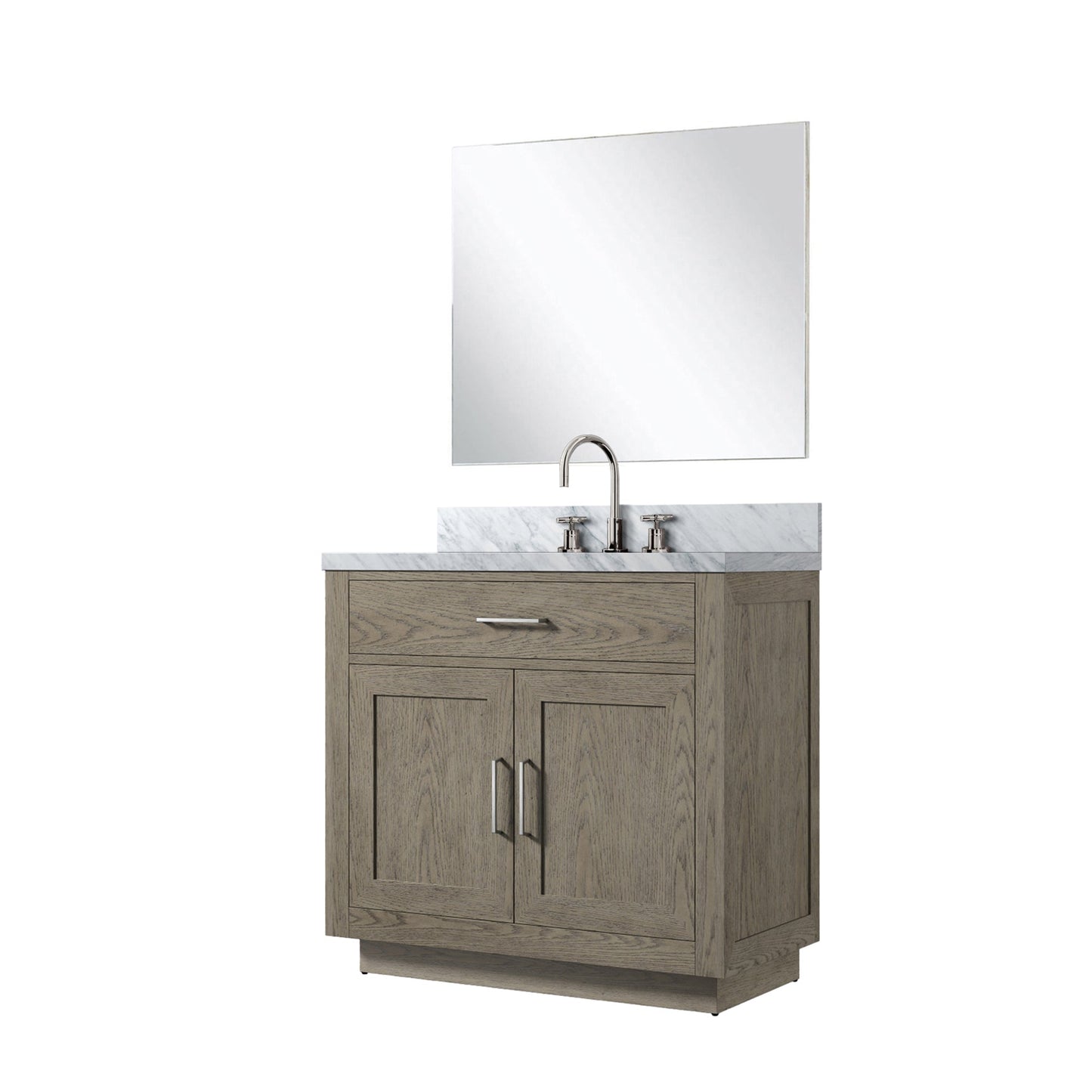 Abbey 36 in W x 22 in D Grey Oak Single Bath Vanity