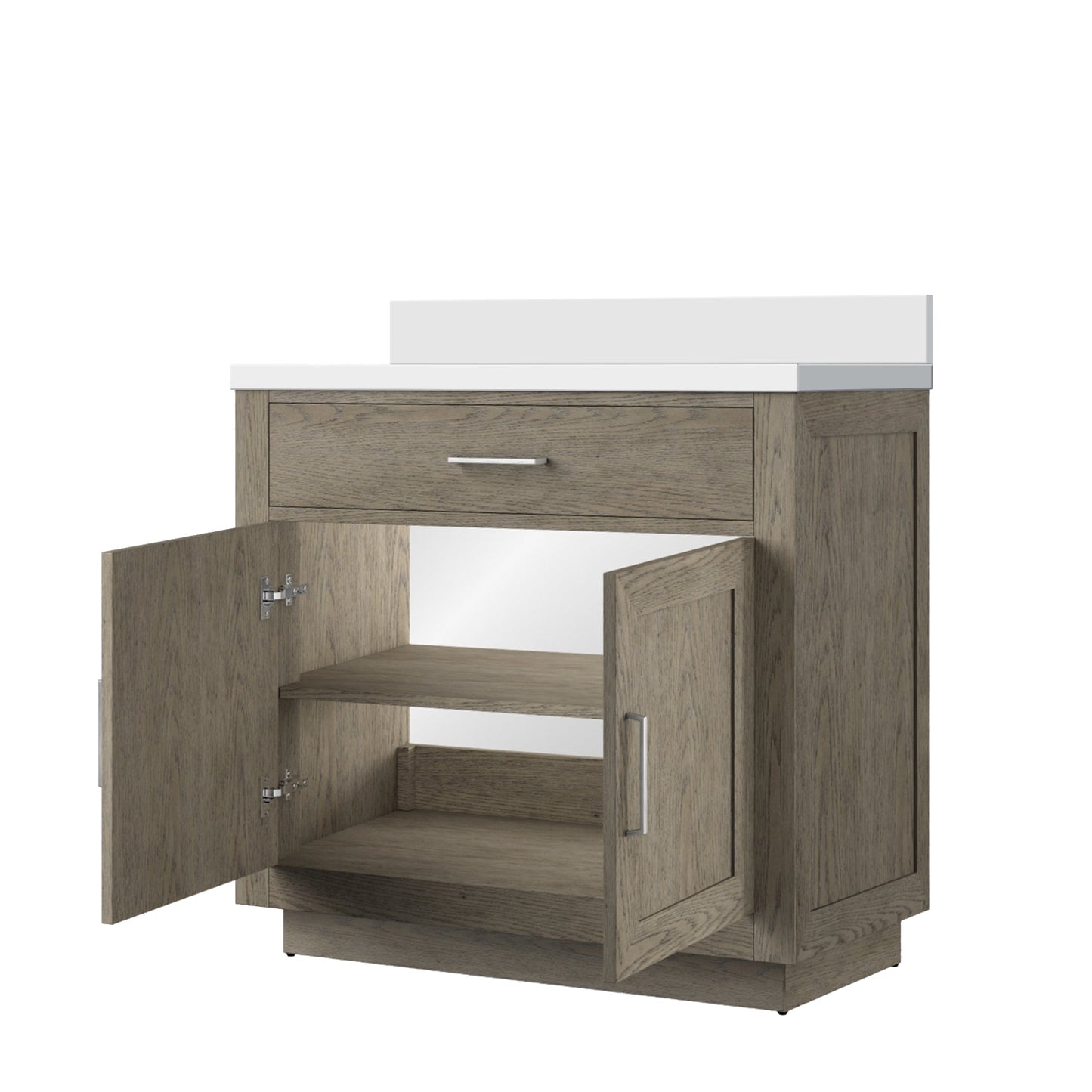 Abbey 36 in W x 22 in D Grey Oak Single Bath Vanity