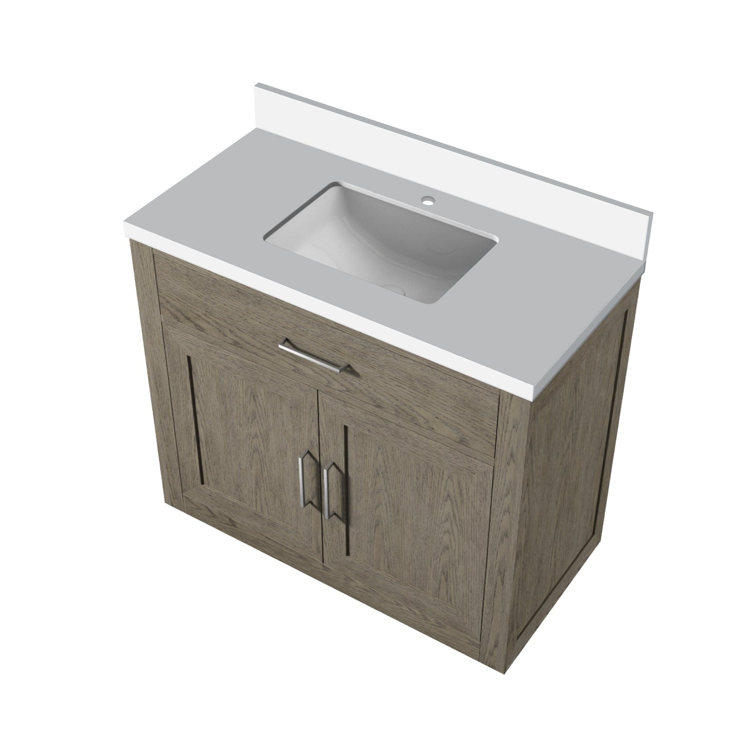 Abbey 36 in W x 22 in D Grey Oak Single Bath Vanity