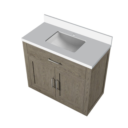 Abbey 36 in W x 22 in D Grey Oak Single Bath Vanity