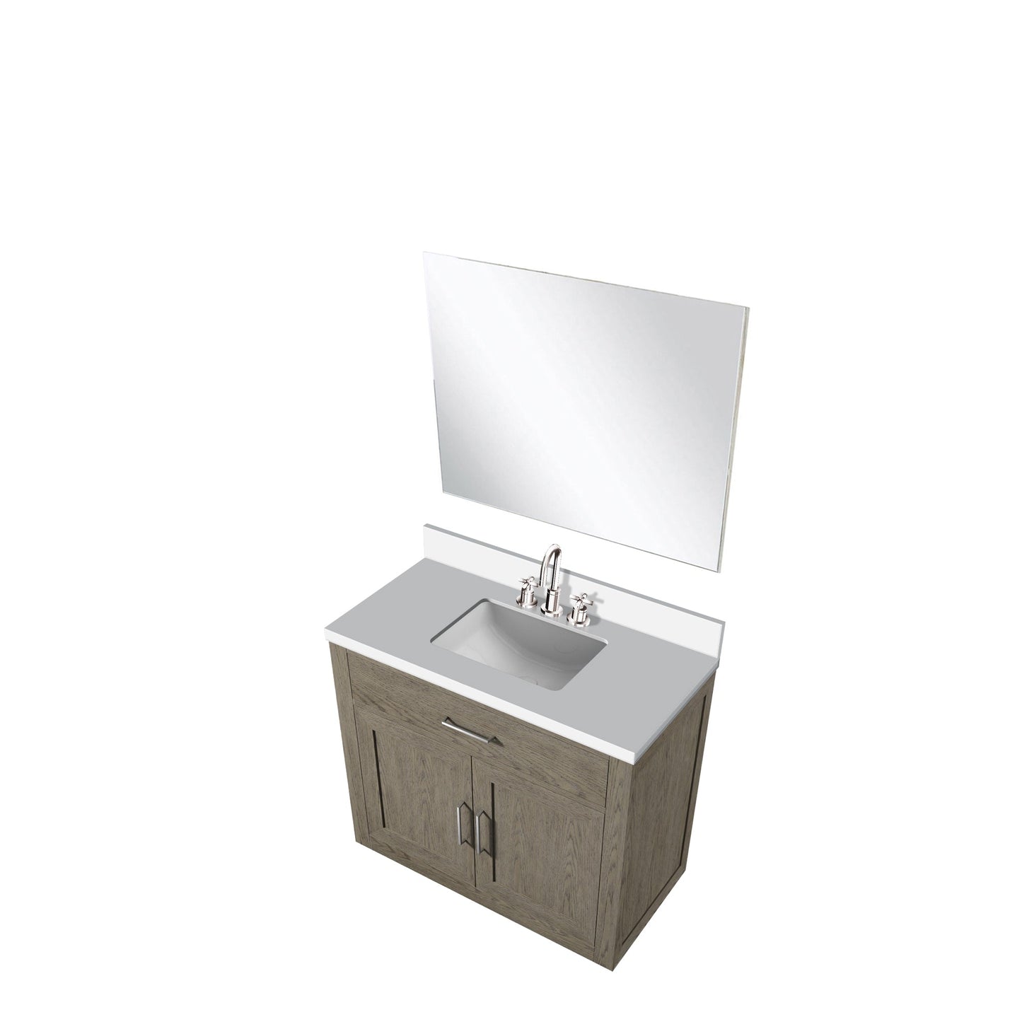 Abbey 36 in W x 22 in D Grey Oak Single Bath Vanity