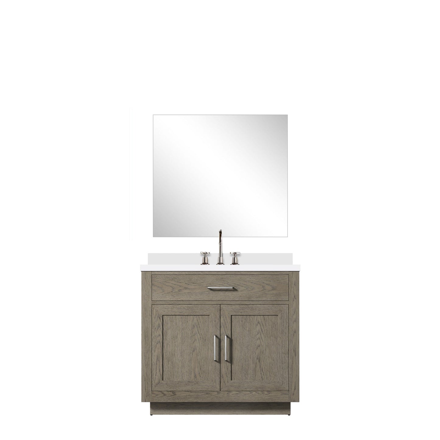 Abbey 36 in W x 22 in D Grey Oak Single Bath Vanity