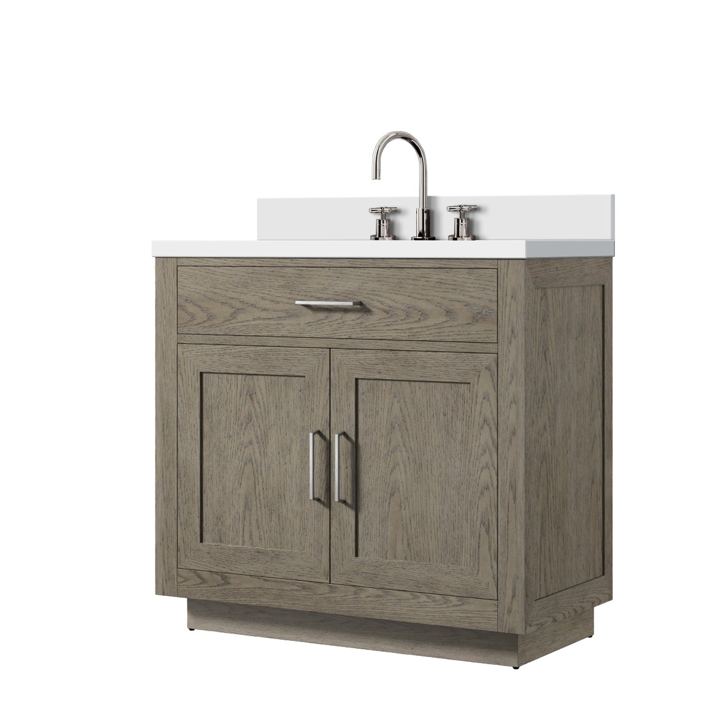Abbey 36 in W x 22 in D Grey Oak Single Bath Vanity