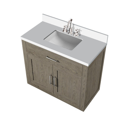 Abbey 36 in W x 22 in D Grey Oak Single Bath Vanity