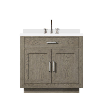 Abbey 36 in W x 22 in D Grey Oak Single Bath Vanity