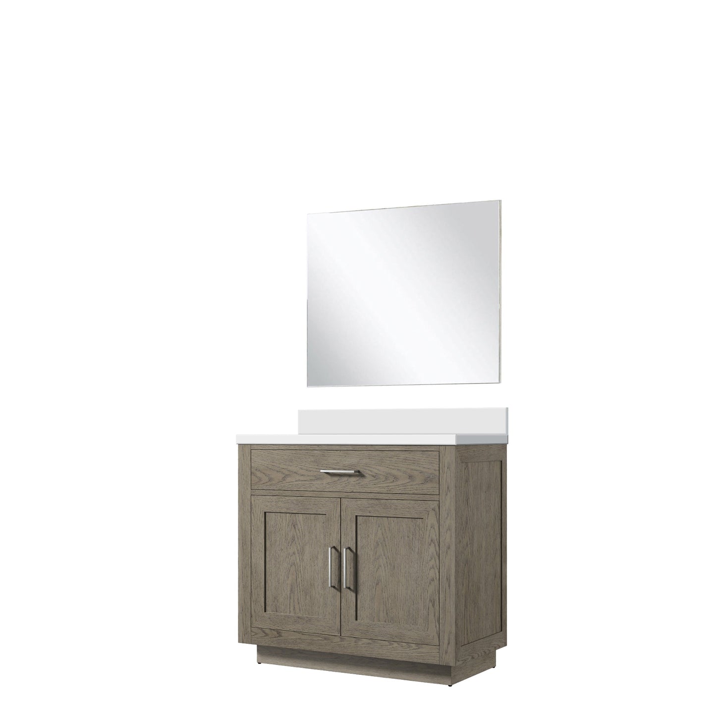 Abbey 36 in W x 22 in D Grey Oak Single Bath Vanity