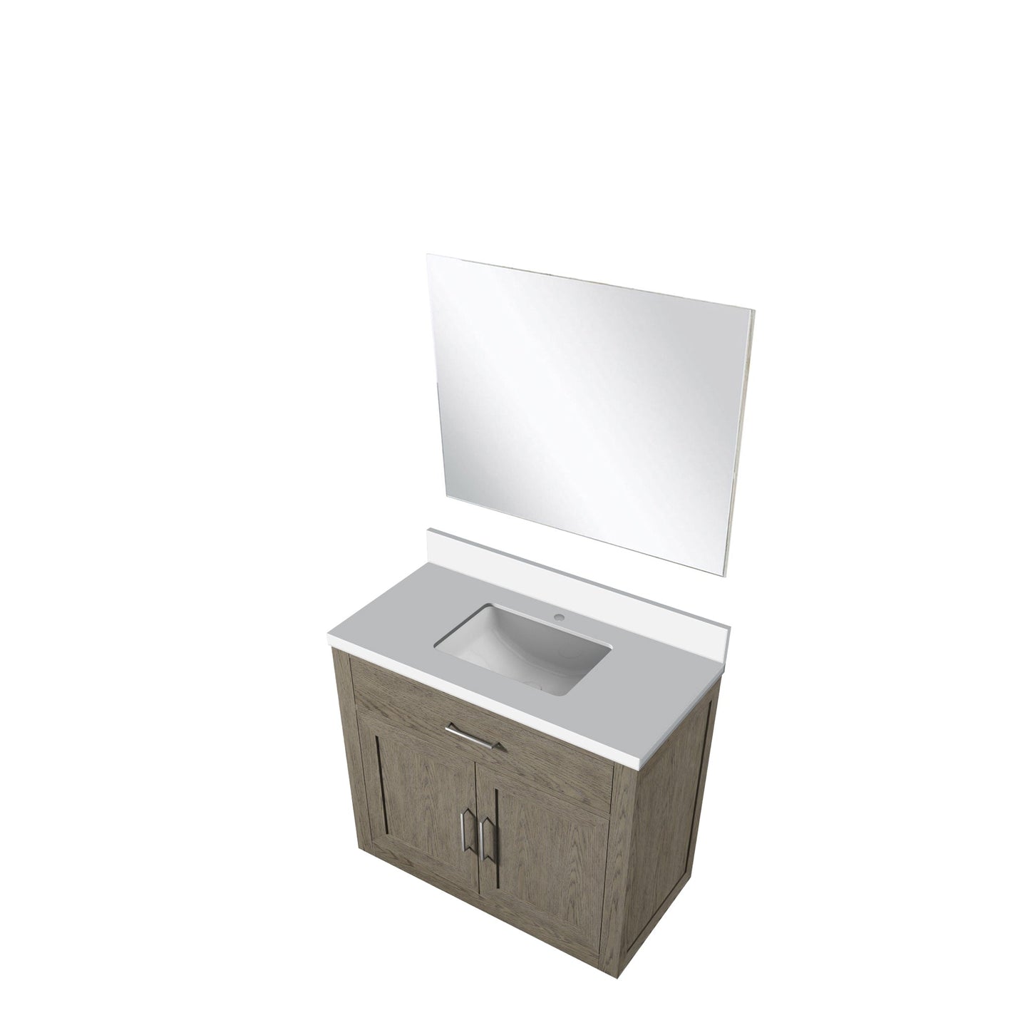 Abbey 36 in W x 22 in D Grey Oak Single Bath Vanity