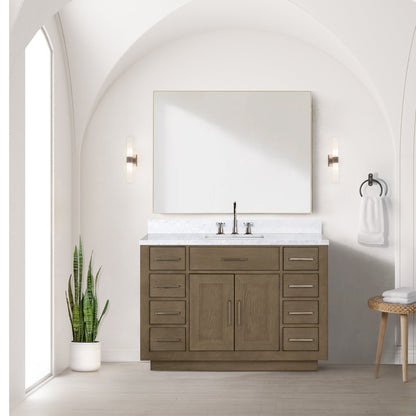 Abbey 48 in W x 22 in D Grey Oak Single Bath Vanity
