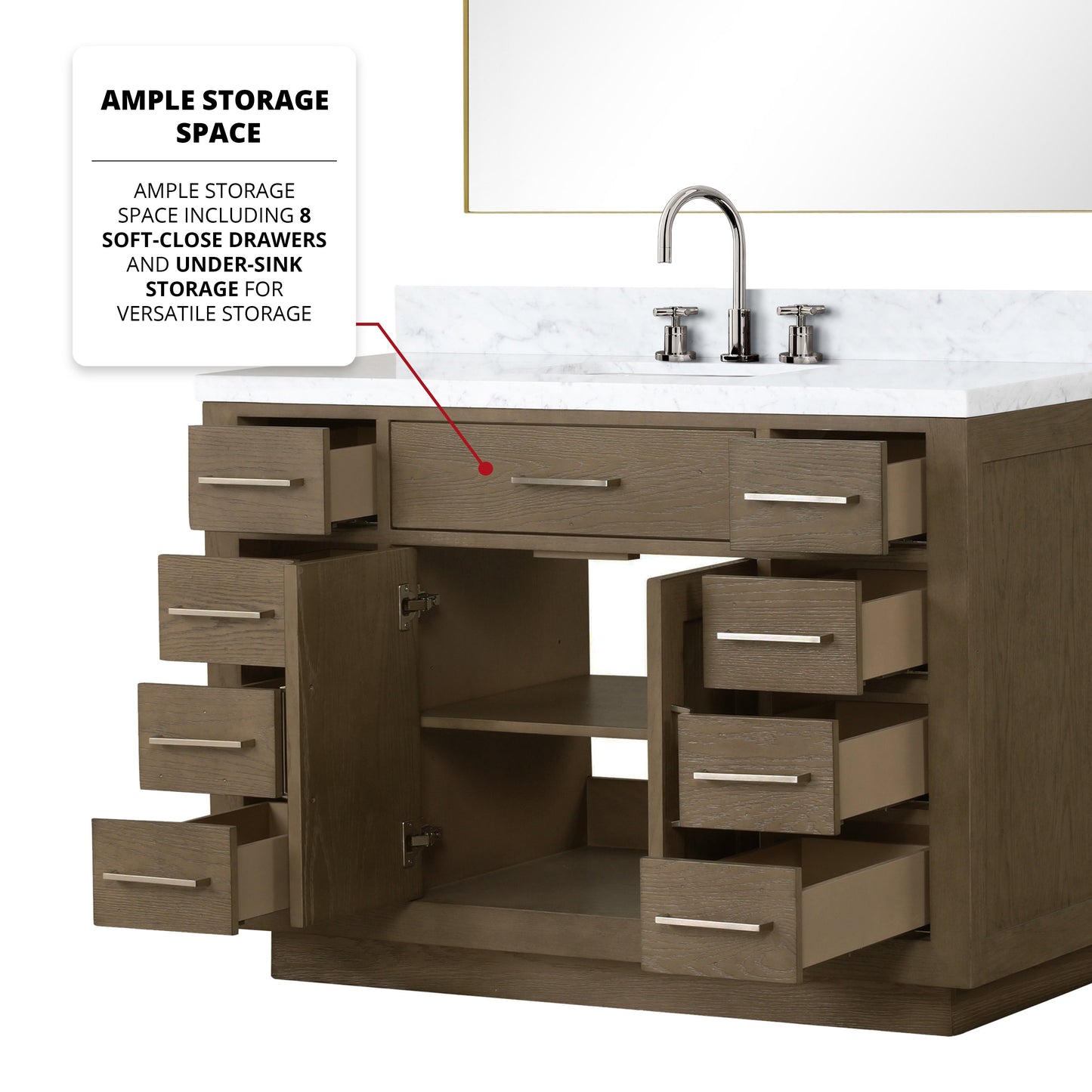 Abbey 48 in W x 22 in D Grey Oak Single Bath Vanity