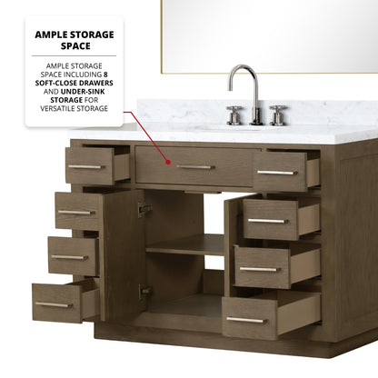 Abbey 48 in W x 22 in D Grey Oak Single Bath Vanity