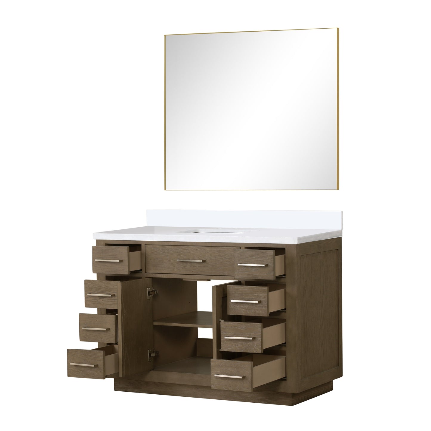 Abbey 48 in W x 22 in D Grey Oak Single Bath Vanity