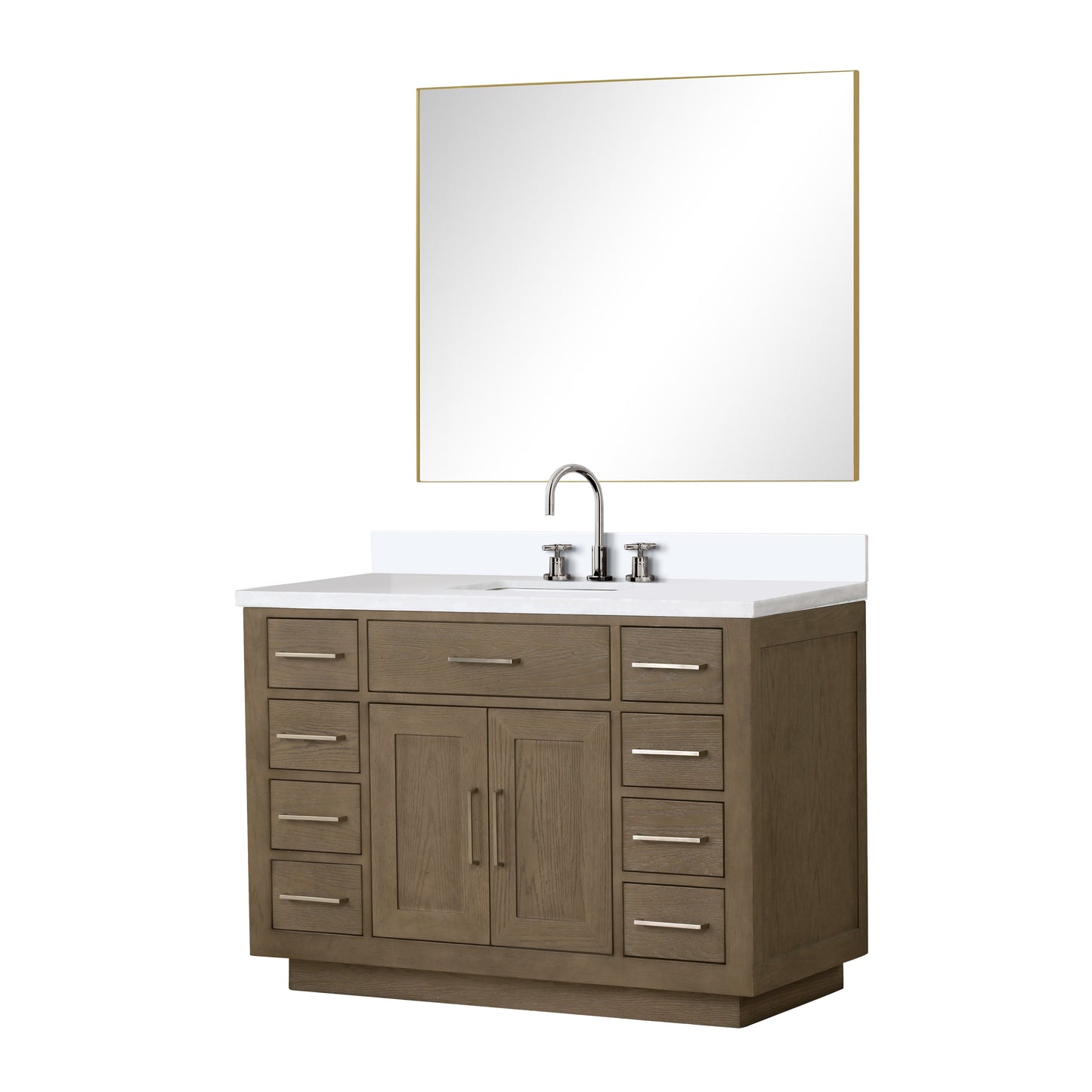 Abbey 48 in W x 22 in D Grey Oak Single Bath Vanity