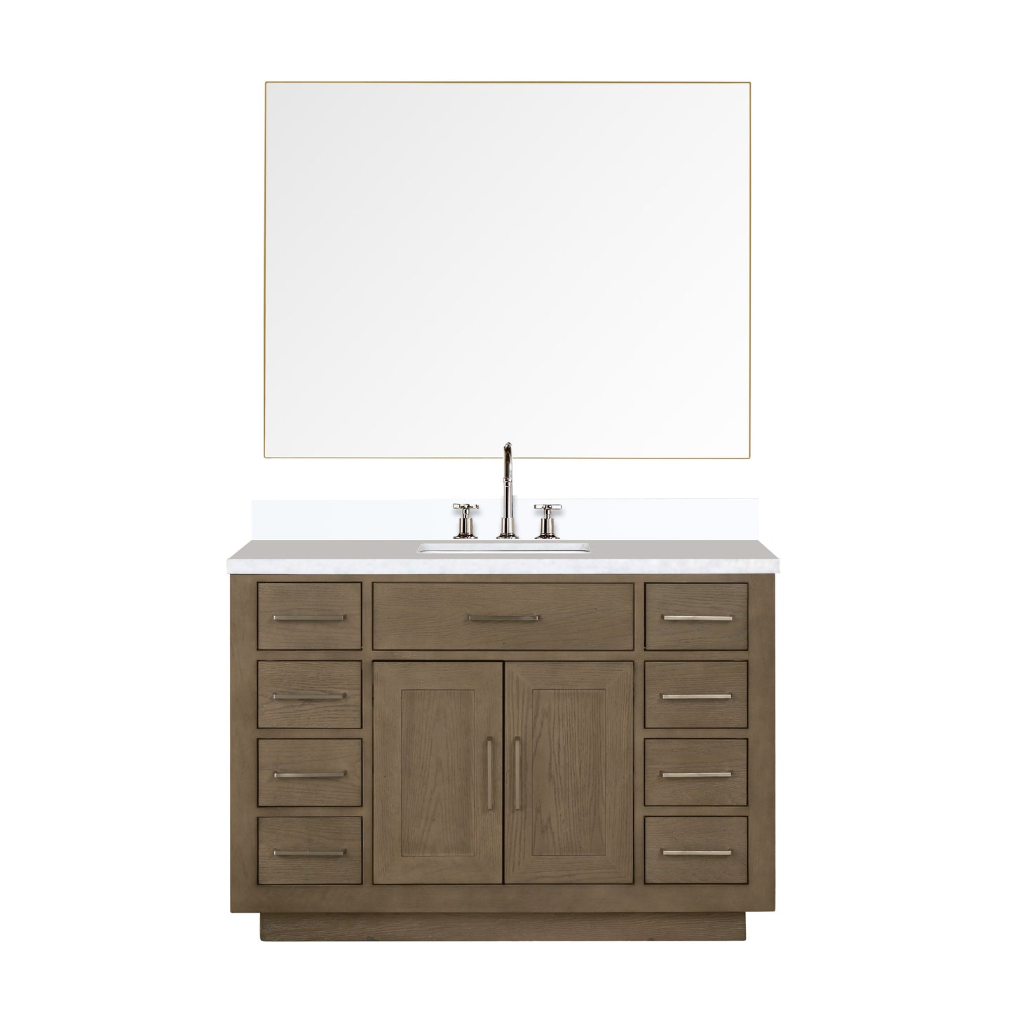 Abbey 48 in W x 22 in D Grey Oak Single Bath Vanity
