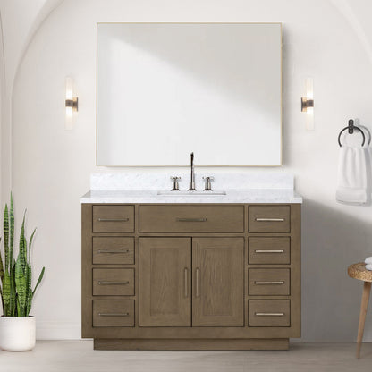 Abbey 48 in W x 22 in D Grey Oak Single Bath Vanity
