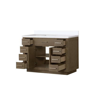 Abbey 48 in W x 22 in D Grey Oak Single Bath Vanity