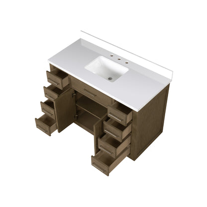 Abbey 48 in W x 22 in D Grey Oak Single Bath Vanity