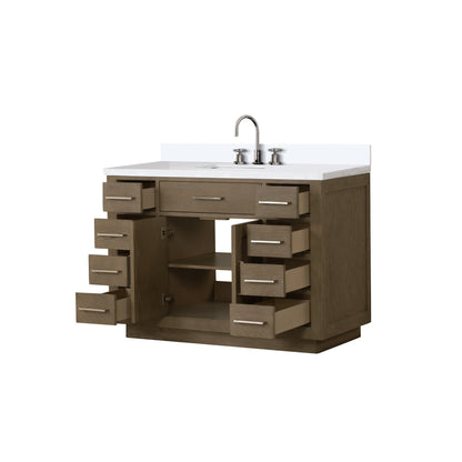 Abbey 48 in W x 22 in D Grey Oak Single Bath Vanity