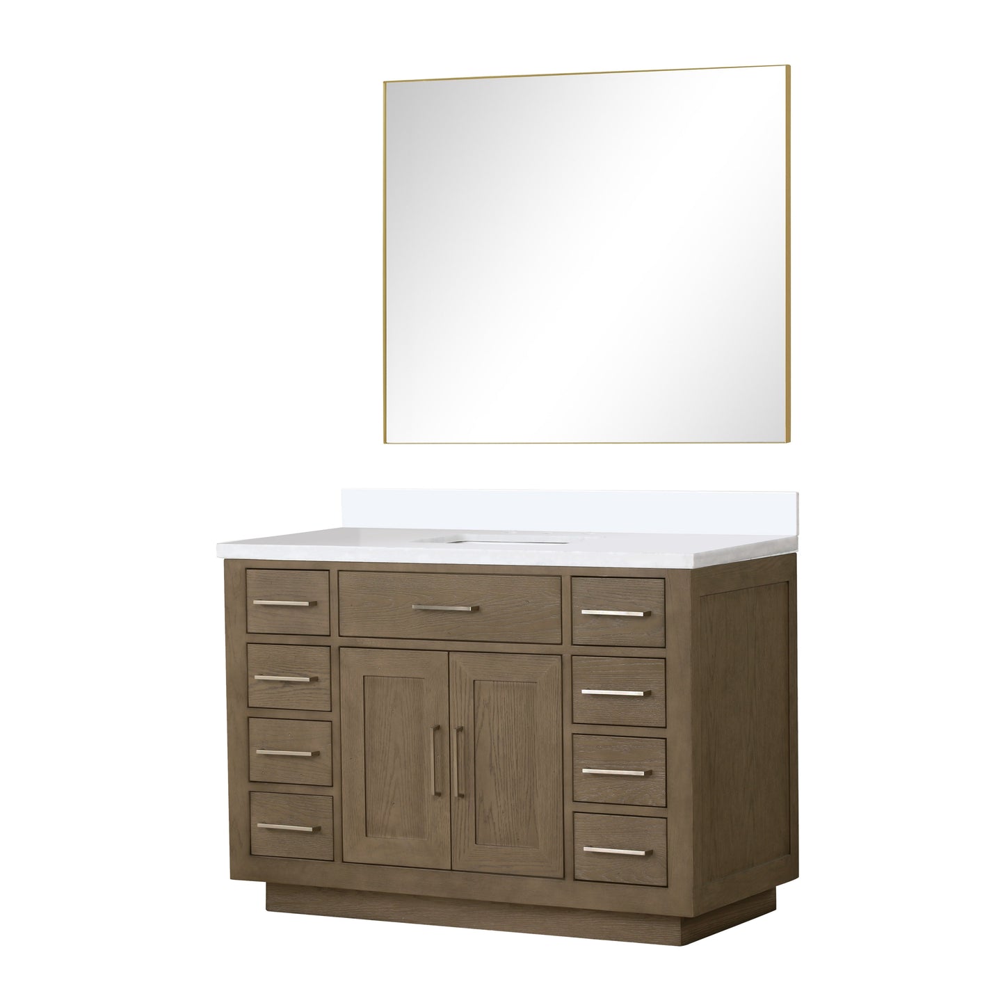 Abbey 48 in W x 22 in D Grey Oak Single Bath Vanity