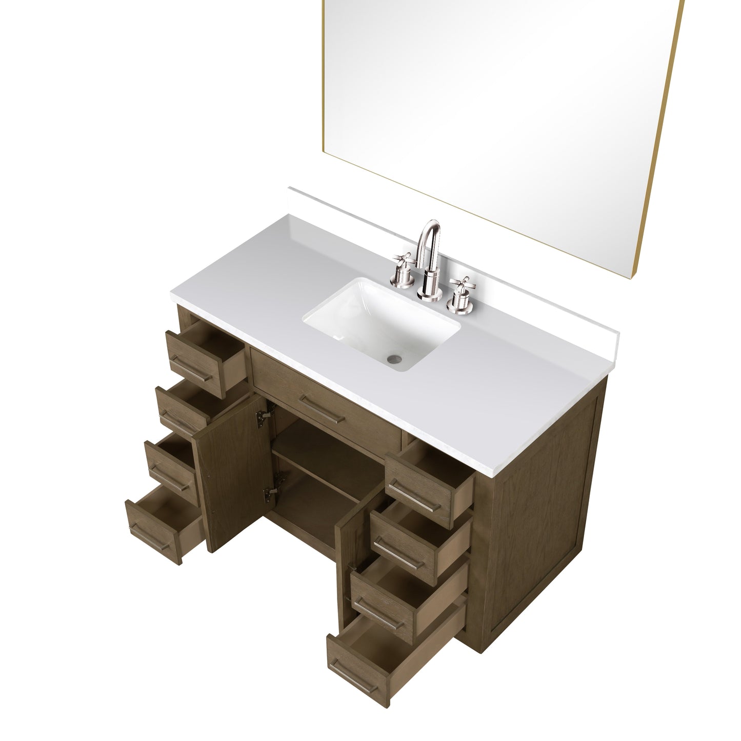 Abbey 48 in W x 22 in D Grey Oak Single Bath Vanity
