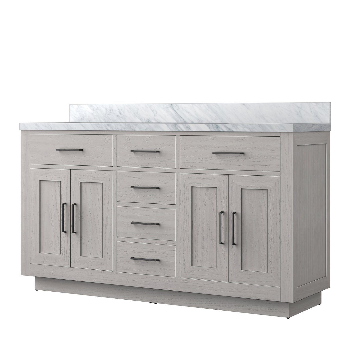Abbey 60 in W x 22 in D White Oak Double Bath Vanity